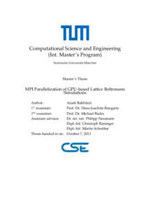 Computational Science and Engineering (Int. Master’s Program) ¨ Technische Universit¨at Munchen  Master’s Thesis