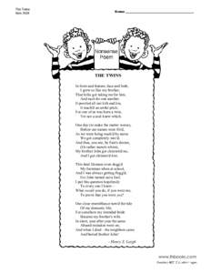The Twins - a poem by Henry S Leigh
