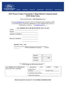 2015 WCCCD Graduation DVD Order Form