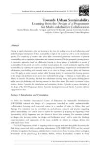 Southern African Journal of Environmental Education,Vol. 29, Towards Urban Sustainability Learning from the Design of a Programme for Multi-stakeholder Collaboration