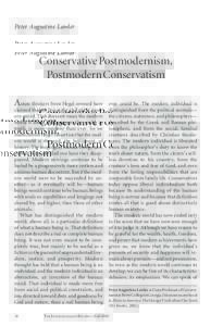Conservative Postmodernism by Peter Augustine Lawler  Peter Augustine Lawler Conservative Postmodernism, Postmodern Conservatism