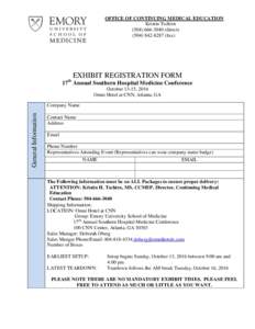 OFFICE OF CONTINUING MEDICAL EDUCATION Kristin Tschirndirect (fax)  EXHIBIT REGISTRATION FORM