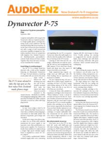 AudioEnz  New Zealand’s hi-fi magazine Dynavector P-75