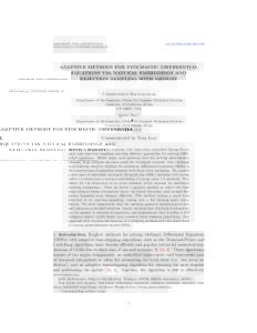 DISCRETE AND CONTINUOUS DYNAMICAL SYSTEMS SERIES B doi:dcdsbADAPTIVE METHODS FOR STOCHASTIC DIFFERENTIAL