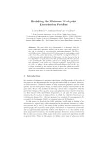 Revisiting the Minimum Breakpoint Linearization Problem Laurent Bulteau1,2 , Guillaume Fertin2 and Irena Rusu2 ´ Ecole Normale Sup´erieure, 45 rue d’Ulm, 75000 Paris, France