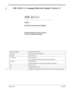 ADL 2.0 for C++ Language Reference Manual, Version 1.2  ADL for C++ SunTest The Open Group Research Institute