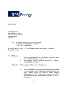 Response to NEB IR Request No. 4 received 16  April 2013