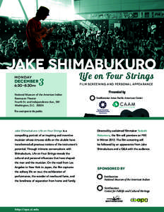 JAKE SHIMABUKURO Monday December  6:30-8:30pm