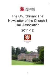 1    The Churchillian: The Newsletter of the Churchill Hall Association