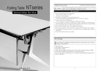 Folding Table  NT series Instructions for Use