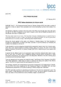 Do Not Cite, Quote or Distribute[removed]7PR IPCC PRESS RELEASE 27 February 2015