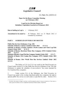 立法會 Legislative Council LC Paper No. LS25[removed]Paper for the House Committee Meeting on 3 February 2012 Legal Service Division Report on