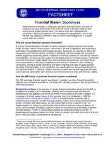 IMF Factsheet--Financial System Soundness; October 2014
