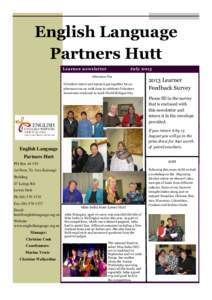 English Language Partners Hutt Learner newsletter July 2013