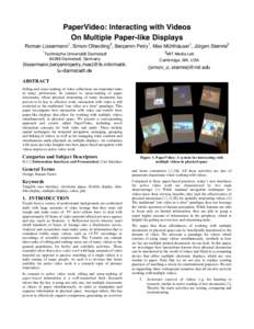 PaperVideo- Interacting with Videos On Multiple Paper-like Displays