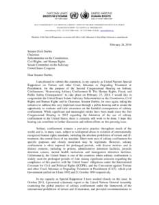Microsoft Word - Special Rapporteur on Torture - Submission to Second Congressional Hearing on SC - February