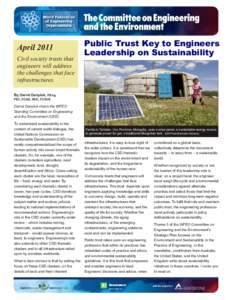 April 2011 Civil society trusts that engineers will address the challenges that face infrastructures.