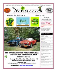 Greater new York region, antique automobile club of America  The N EWSLET TER