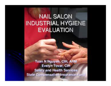Nail Salon industrial hygiene evaluation
