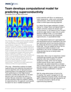 Team develops computational model for predicting superconductivity