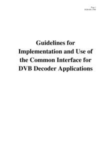 Page 1 R206-001:1998 Guidelines for Implementation and Use of the Common Interface for
