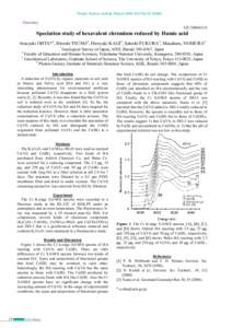 Photon Factory Activity Report 2005 #23 Part BChemistry 12C/2004G121  Speciation study of hexavalent chromium reduced by Humic acid