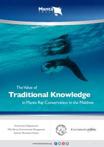 The Value of  Traditional Knowledge in Manta Ray Conservation in the Maldives