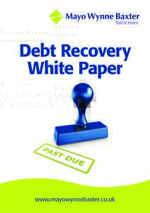 Debt Recovery White Paper www.mayowynnebaxter.co.uk  The backdrop against which this paper is written is one of financial uncertainty. In a climate such as this,