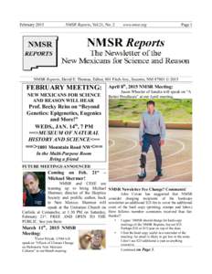 FebruaryNMSR Reports, Vol.21, No. 2 www.nmsr.org