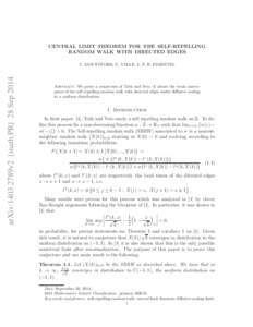 CENTRAL LIMIT THEOREM FOR THE SELF-REPELLING RANDOM WALK WITH DIRECTED EDGES arXiv:1403.2789v2 [math.PR] 28 SepT. MOUNTFORD, G. VALLE, L. P. R. PIMENTEL