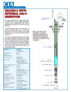 CIA  CRYO Industries of America, Inc. HELIUM-3 WITH INTEGRAL LHe-4
