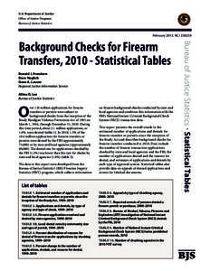 Background Checks for Firearm Transfers, [removed]Statistical Tables