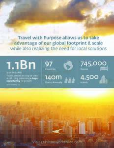 Travel with Purpose allows us to take advantage of our global footprint & scale while also realizing the need for local solutions 1.1Bn (4-7% INCREASE)