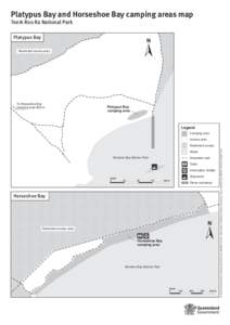 Platypus Bay and Horseshoe Bay camping areas map, Teerk Roo Ra National Park
