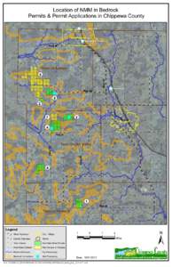 Location of NMM in Bedrock Permits & Permit Applications in Chippewa County 