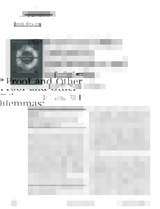 Book Review  Proof and Other Dilemmas: Mathematics and Philosophy