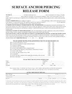 Microsoft Word - SURFACE ANCHOR RELEASE FORM.doc