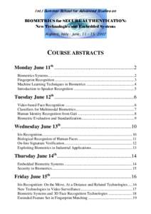 Microsoft Word - Lecture Abstracts - Summer School for Advanced Studies 2007.doc