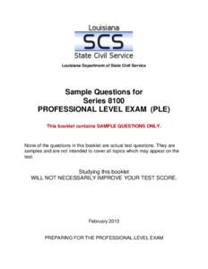 Sample Test Questions for Professional Level Exam