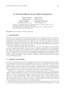 Genome Informatics 12: 261–A Network-Based Array Data Interpreter