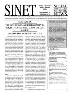 SINET  Spring & Summer, May & August 2008 •