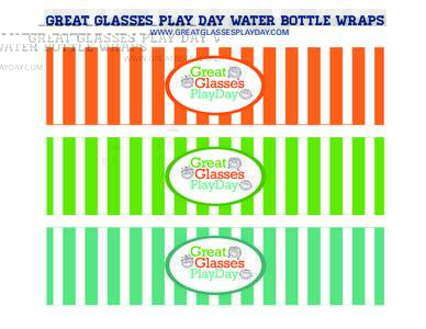 GREAT GLASSES PLAY DAY WATER BOTTLE WRAPS WWW.GREATGLASSESPLAYDAY.COM 