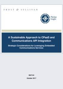A Sustainable Approach to CPaaS and Communications API Integration Strategic Considerations for Leveraging Embedded Communications Services