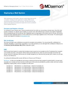 MDaemon Messaging Server - Deploying a Mail System - How To Best Practice Guide