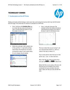HP Prime Technology Corner 7  The Practice of Statistics for the AP Exam, 5e Section 3-1, P. 150
