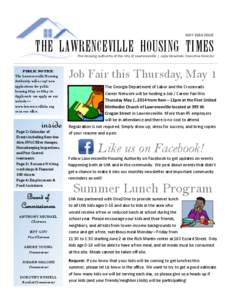 MAY 2014 ISSUE  THE LAWRENCEVILLE HOUSING TIMES