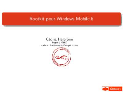Rootkit pour Windows Mobile 6