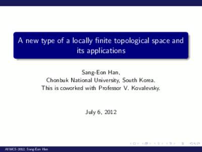 A new type of a locally finite topological space and its applications