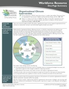Organizational Climate Intervention 1-pager #6