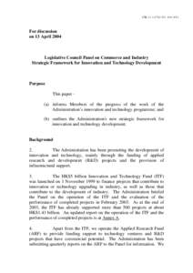 CB[removed])  For discussion on 13 April[removed]Legislative Council Panel on Commerce and Industry